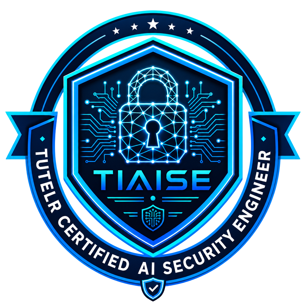 TIAISE — Tutelr Certified AI Security Engineer credential badge